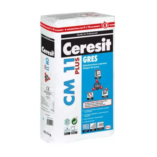 Ceresit CM 11 Plus Gres rzeznaczona do klejenia płytek gresowych, innych płytek ceramicznych, cementowych, kamiennych. Producentem zaprawy klejowej do gresu jest firma Ceresit