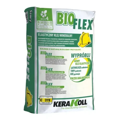 Klej Żelowy Mineralny KeraKoll Bioflex 25kg Klej żelowy strukturalny Producentem kleju mineralengo jest firma Kerakoll. Klej zapakowany został w worek papierowy o pojemności 25kg