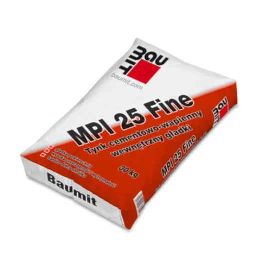 Baumit MPI 25 Fine to tynk cementowo-wapienny wewnętrzny gładki w workach 30kg marki "Baumit"