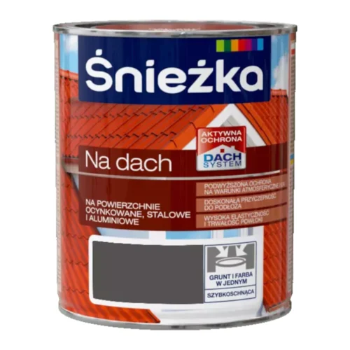 Gruntująca Farba do dachu marki Śnieżka.